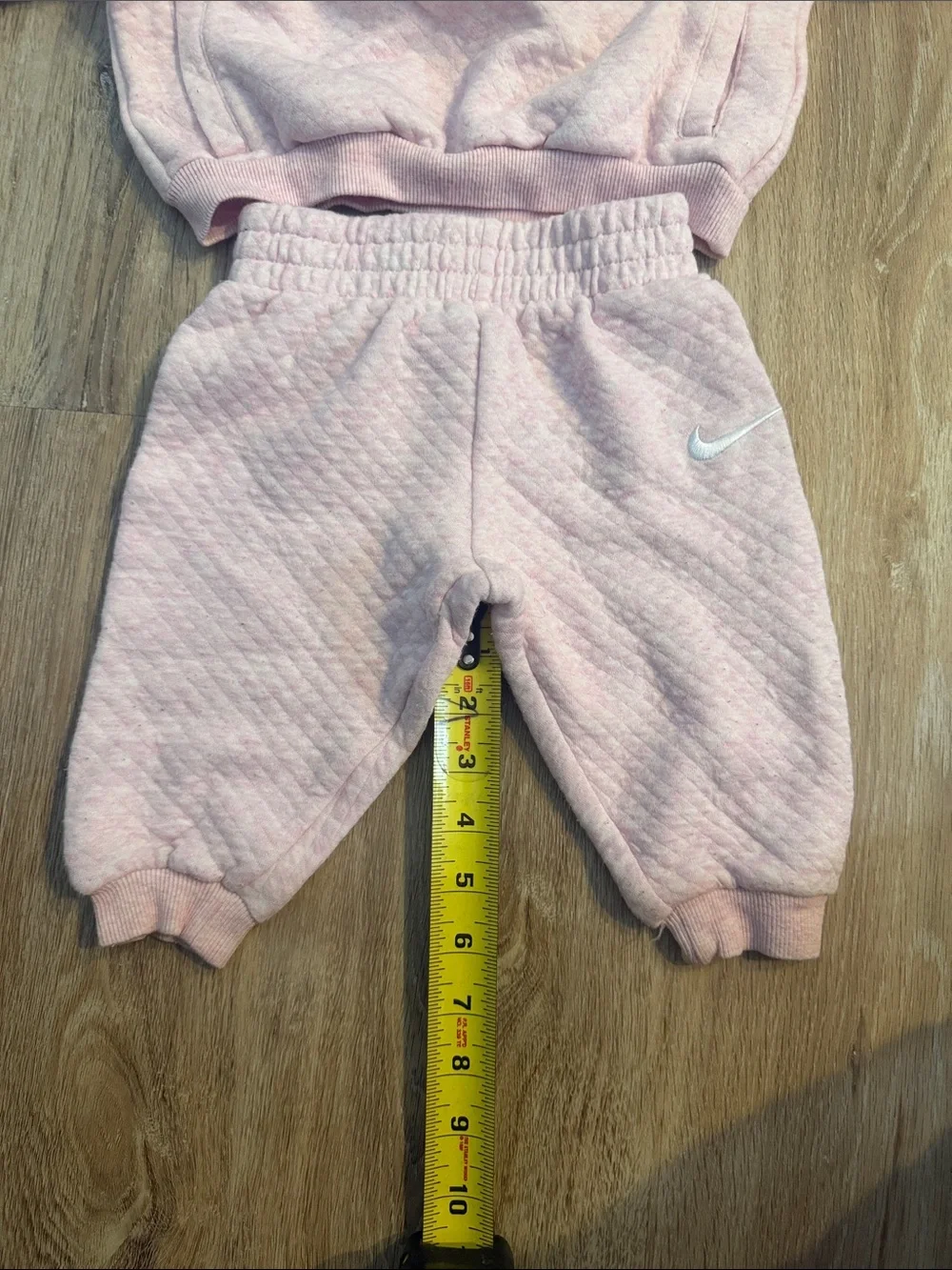 Nike Kids Quilted Pink Sweatpant & Half-Zip Pullover Set